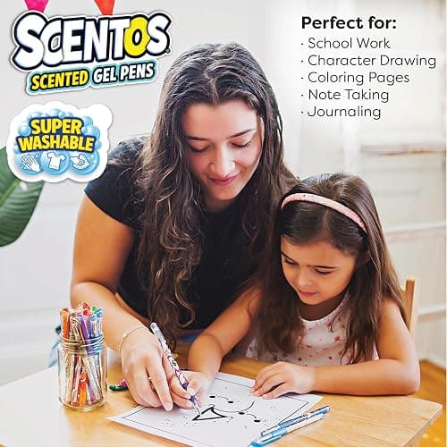 Scentos Scented Gel Pens Set – 24 Pack Neon Colors – Fine Tip Pens for Kids & Adults – Fruity Scents – Fun Art Supplies for Drawing, Coloring, Scrapbooking, Journaling & School thumbnail 3