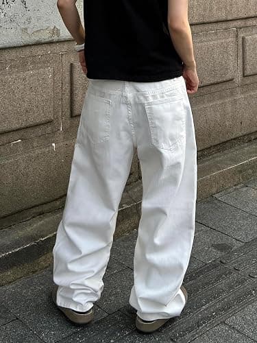 DFGIGT Men's Wide Leg Regual Fit Y2K Jeans Hip Hop Streetwear Denim Pants Casual Skateboard Trousers thumbnail 5
