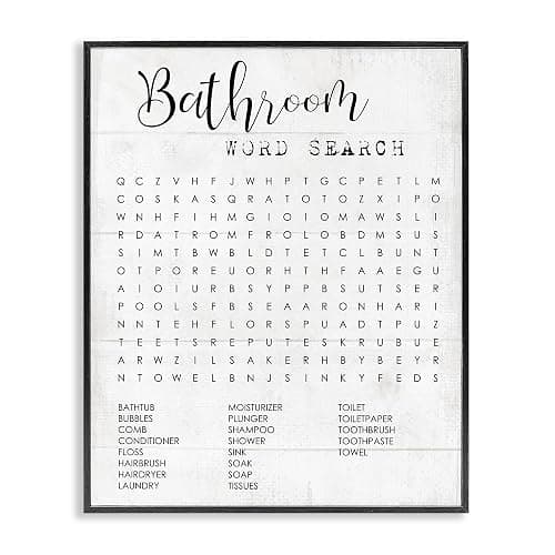 Stupell Industries Bathroom Search Fun Family Word, Design by Daphne Polselli Wall Art, 16 x 20, Black - Image 1