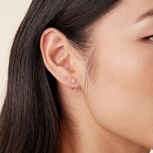 PAVOI 14K Gold Plated Half Hoop Earring for Women, Cartilage Huggie Earring | Hypoallergenic 925 Sterling Silver Earrings, Dainty Huggie Hoop Earrings thumbnail 5