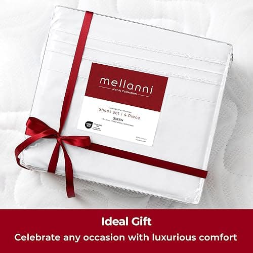 Mellanni Twin Sheets Set - 3 PC Iconic Collection Bedding - Hotel Luxury, Extra Soft, Cooling Bed Sheets - Wrinkle, Fade, Stain Resistant (Twin, White) thumbnail 7