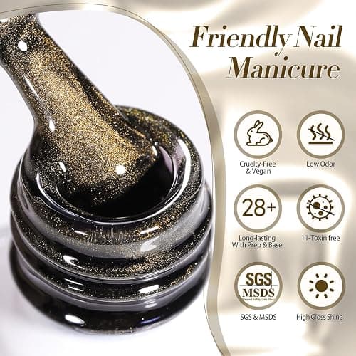 BORN PRETTY Brown Cat Magnetic Eye Gel Nail Polish Jelly Glass Gel Polish | Crow Glitter Magnetic Gel Polish Soak Off Nail Art Salon Manicure Home Gift 15ml thumbnail 8