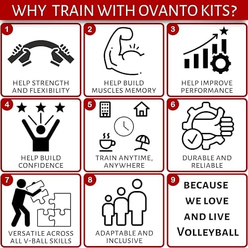 OVANTO Volleyball Training Equipment Aid – Solo Volleyball Equipment in 4 Styles to Serve, Spike, Set and Pass Like a Pro - Adjustable Volleyball Practice Equipment Gift for Beginners & Experts thumbnail 9