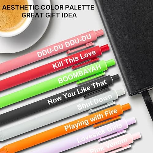 Kpop Blackpink Inspired Pen Set, Cute K pop Gel Pens, Black Pink Blinks Gifts Merch, Music Birthday Party Favors for Music Fans thumbnail 6