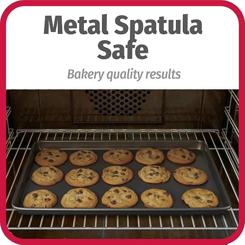 GoodCook Everyday Nonstick Baking Sheet Set, 3 Pack Includes One Small, Medium & Large Pan Carbon Steel Construction Cookie Sheet Bakeware Set, Gray thumbnail 7