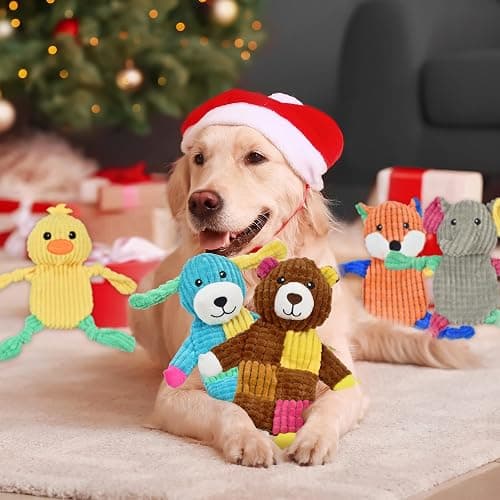 LECHONG 5Pcs Squeaky Dog Toys, Large Crinkle Dog Toys for Large Medium and Small Dogs, Puppy Toys to Keep Them Busy Great Value Dog Toy Bundle thumbnail 7