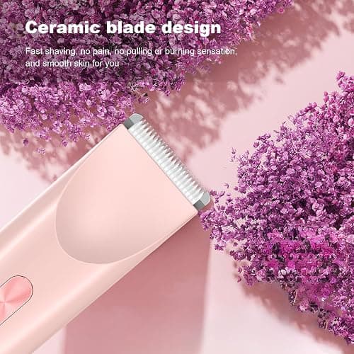 CheckSimple 2025 New Bikini Trimmer for Women,Dermave Bikini Shaver,2-in-1 Electric Razors for Women(Pink) thumbnail 3