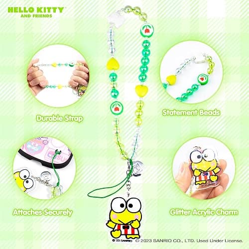 iFace Hello Kitty and Friends Beaded Wristlet Universal Phone Charm Strap - Cute Wrist Chain Lanyard Aesthetic Decor Strap for Cell Phone Camera Keys AirPods Keychains thumbnail 2