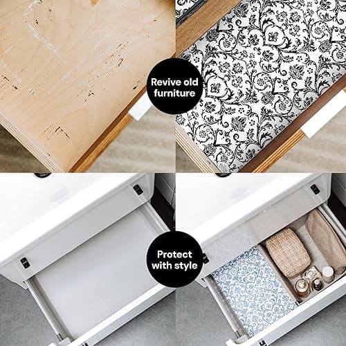 Elodie Essentials 6 Scented Drawer Liners Non-Adhesive Paper Sheets for Home Closet Shelves, Cabinet and Dresser Drawers - Royal Damask Print - 14 x 19½ Inch (French Essence) - Rose thumbnail 7