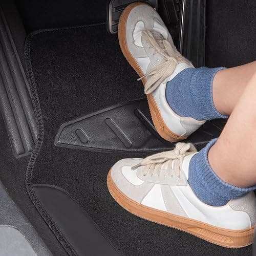CAR PASS Waterproof Universal Fit Car Floor Mats, Faux Leather Car Carpet Mats, Black Car Mats with Anti-Slip Nibbs Backing & Driver Heel Pad Fit for SUV,Vans,sedans, Trucks,Set of 4pcs(All Black) thumbnail 3