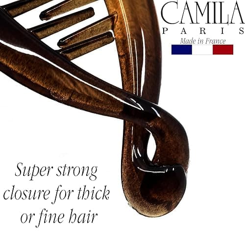 Camila Paris CP2 2 Pack French Large Banana Clip Hair Comb, Classic Banana Clips Hair for Thick Hair Ponytail Holder Interlocking Styling Clips for Women Made in France thumbnail 4