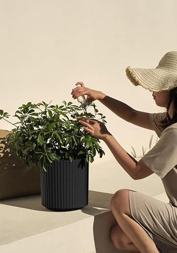 Veradek Demi Series Round Planter for Porch, Patio, Backyard | Durable Plastic-Stone Composite Material | Modern Décor for Tall Plants, Flowers thumbnail 5