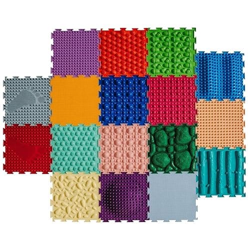 Sensory Mat Module Set of Massage Game Mats for Kids Orthopedic Massage Puzzle Floor Mats Sensory Toys for Autistic Children (Hero Bogatir) - Image 1