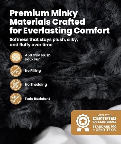 Everlasting Comfort Faux Fur Throw Blanket - Soft, Fluffy, Fuzzy, Plush, Thick Throws thumbnail 3