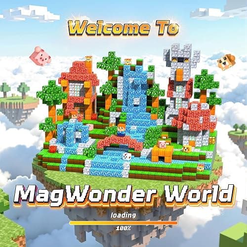 Pourbibi Magnetische Bausteine, Magnetbausteine Magnetspielzeug, 108 Teile Magnetische Bauwelt Spielzeug Magnetblöcke für Kinder ab 3 4 5 6 7 8 9 Jahre Verstaubare,Professioneller Christmas thumbnail 2