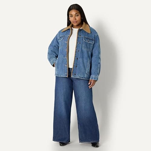 Amazon Essentials (Demi's Pick) Women's Oversized-Fit Faux-Shearling Lined Denim Jacket thumbnail 7