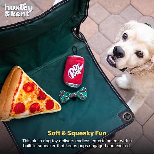Huxley & Kent Funny Dog Toy w/Squeaker – Power Plush Squeaky Dog Toys for Small, Medium & Large Dogs – Soft Stuffed Animal for Indoor Play & Fetch - Dr Pooper, Small thumbnail 6