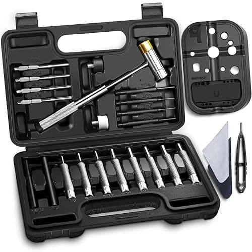 BESTNULE 25pc Punch Set and Hammer, Roll Pin Punch Set with Bench Block | Complete Punch Set, Enhanced Magnetic Bench Block, 4 Replaceable Hammer Faces, Heat-Treated 40#Cr Steel, Compact Case - Image 1