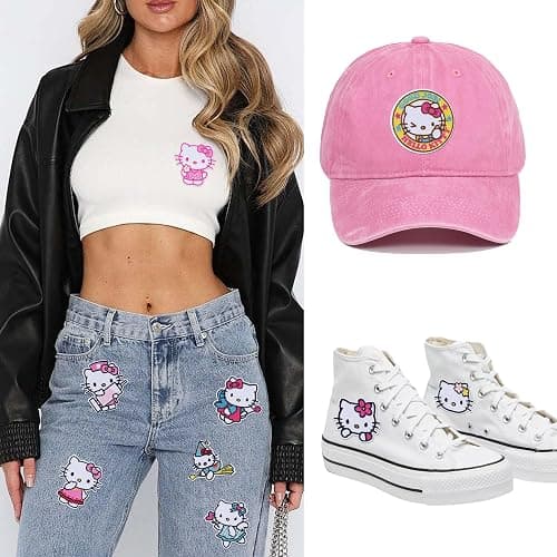15PCS Cute Cartoon Cat Iron On Patches, Sew on/Iron on Applique Embroidered Patches for Hats, Backpacks,Shirt,Shoes thumbnail 6