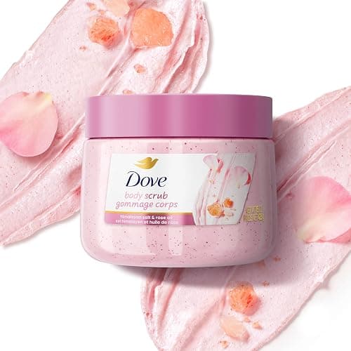 Dove Himalayan Salt & Rose Oil Body Scrub Exfoliates and Deeply Nourishes for Smooth, Radiant Skin 15 oz thumbnail 6