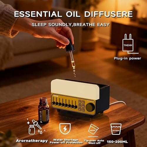 TMEHM 4-in-1 Sleep Sound Machine with White Noise & 8 Nature Sounds, Bluetooth Speaker, Night Light & Aroma Diffuser with Timer for Baby, Kids and Adults (Matte Black) thumbnail 6