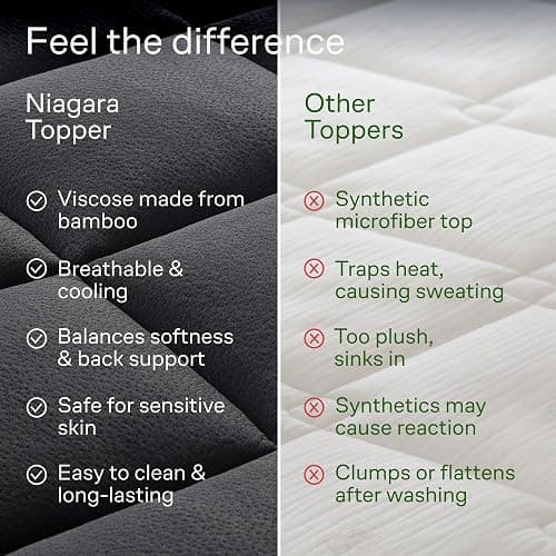 Ultra Soft Twin XL Size Mattress Topper - Viscose Made from Bamboo Pillow Top Mattress Pad for Back Pain Relief - Naturally Cooling for Hot Sleepers, Black thumbnail 7