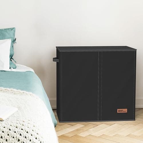 Simple Houseware Double Laundry Hamper with Lid and Removable Bags, Black thumbnail 8