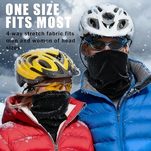MOBUR 2 Pack Winter Neck Gaiter, Neck Warmer Face Scarf, Windproof Face Mask Cover Cold Weather Scarf for Men and Women thumbnail 5