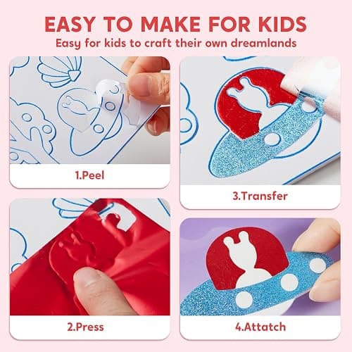 Klever Kits Foil Art Kit for Kids - Arts & Crafts Supplies, Mess Free Coloring, Foil Foam Stickers, Creative Travel Toys, Birthday Gifts for Boys & Girls Ages 4 and Up thumbnail 4