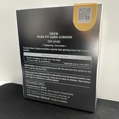 TIRTIR Mask Fit Aura Silver Cushion Foundation | Semi-glow Finish, Natural Coverage, Moisturizing, Lightweight, Korean cushion foundation (#23N Sand, Full Size, 0.63 Fl Oz) thumbnail 8