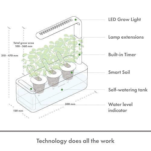 Click & Grow Indoor Herb Garden Kit with Grow Light | Smart Garden for Home Kitchen Windowsill | Easier Than Hydroponics Growing System | Vegetable Gardening Starter (3 Basil Pods Included), White thumbnail 3