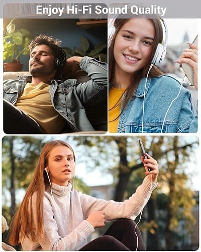 USB Type-C to 3.5mm Audio Adapter Cable, Aux Cord to USB C for 3.5mm Headphone Car Speaker Stereo Cord Compatible with iPhone 15 16, Galaxy S23 24 and More USB C Devices (White) thumbnail 4