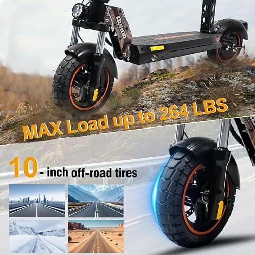 Electric Scooter Adults 1600/4000/6000W Motor 50 Miles Long Range & 40/45/50 MPH Top Speed 10" Off Road Tire Folding E-Scooter 60V/48V 20.8AH Battery Kick Scooter with Detachable Seat for Commuter thumbnail 7