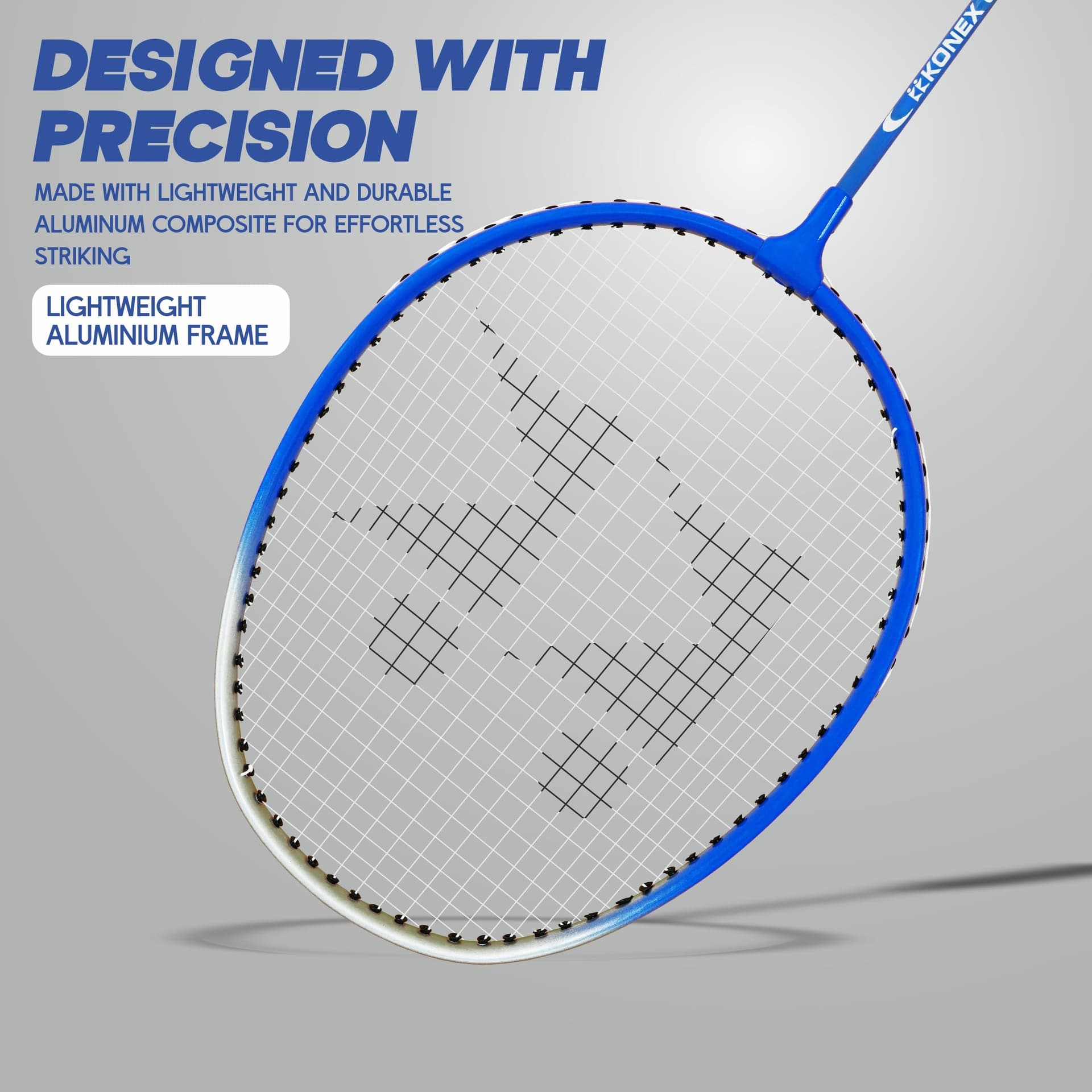 Konex Lightweight Aluminium Badminton Racquet for Beginners & Intermediates | Durable Frame with Full Cover Bag thumbnail 4