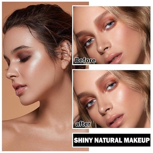 XINGXYUEL Face White Highlighter Makeup Palette Shimmer Contour Powder Waterproof Long-Lasting, Brightens Face Complexion Contour Illuminator Highlighters Blush Powder Makeup Palette - 01 Pearl White thumbnail 3