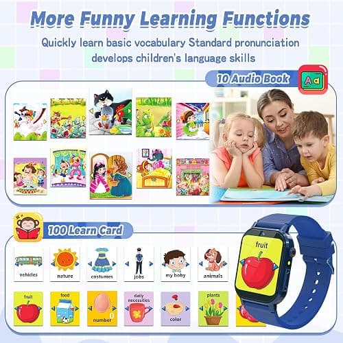 Kids Smart Watch Boys Age 3-12, Smart Watch for Kids with 32 Games HD Touch Screen Camera Video Alarm Music Audiobooks Pedometer Flashlight 12/24 hr Toys Birthday Gifts for Boys Ages 5 6 7 8 9 10 thumbnail 6