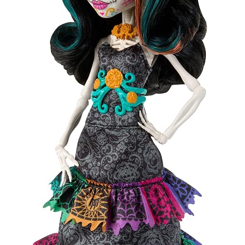Monster High Doll, Skelita Calaveras Día De Muertos 2024 Howliday Collectible with La Catrina Hat, Papel Picado Dress, and Displayable Packaging thumbnail 3