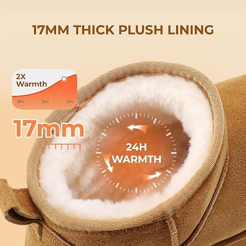 DREAM PAIRS Platform Mini Boots for Women Genuine Suede, Winter Ankle Snow Boots with Memory Foam Insole Lightweight Anti-Slip Outsole for Outdoor Indoor FuzzyClassic thumbnail 3