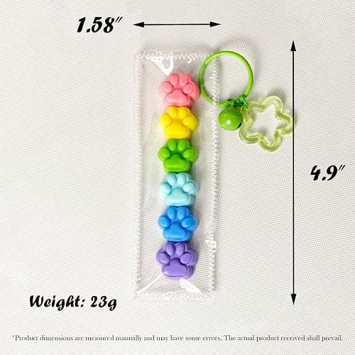 Handmade Rainbow Cat Paw Taba Squishy Bag Charm - Cute Mini Silicone Fidget Sensory Toy, Soft Sticky and Slow Rebound Stress Relief Squeeze Toy for Relaxation Gift (Cat Paw) thumbnail 3