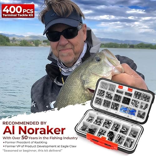 MadBite by KastKing 182/265/400pcs Compact Fishing Tackle Kit - All-in-One Freshwater Hooks, Weights, Bobbers in Tackle Box, Fishing Gear Set for Bass Trout Panfish thumbnail 2