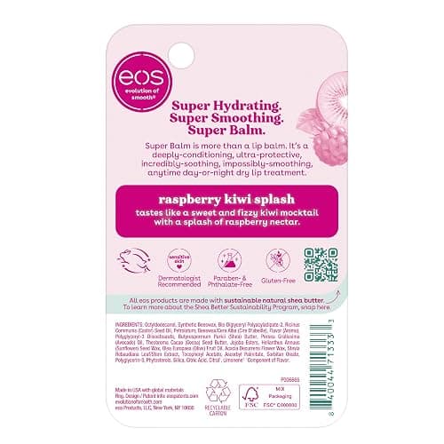 eos 24H Moisture Super Balm - Raspberry Kiwi Splash, Day or Night Lip Treatment, Made for Sensitive Skin, Lip Balms & Moisturizers, 0.35 fl oz thumbnail 7