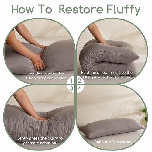 HIGOGOGO Memory Foam Body Pillow, Extra-Long Bed Pillow for Adults, Thickened Full Body Pillow with Removable Pillow Cover(20x54 Inch) thumbnail 7