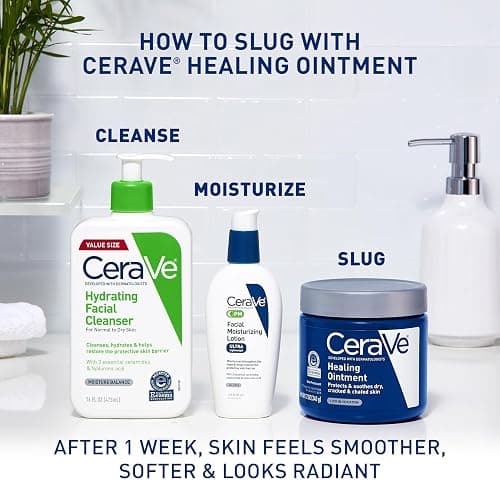 CeraVe Healing Ointment, Hydrating Skin Protectant With Petrolatum, Hyaluronic Acid & Ceramides, Face & Body Skin Barrier Repair For Cracked, Chafed, Dry Skin, Fragrance Free & Lanolin Free, 12 Oz thumbnail 5