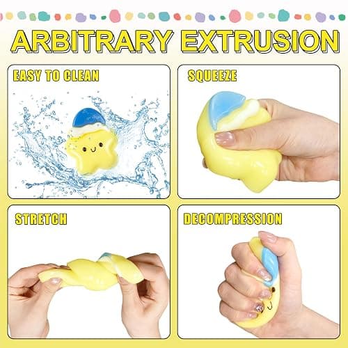 Taba Squishy Star, Silicone Squeeze Toy for Stress Relief, Cute Kawaii Squeeze Toys for Adults & Kid, Stress Relief Toys, Birthday Party, Anniversary, Holiday Stress-Relieving Gift thumbnail 3
