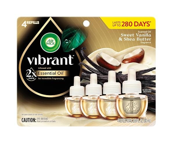 Air Wick Vibrant Plug-In Scented Oil Refills, 4 Count, Sweet Vanilla & Shea Butter, Air Freshener, Essential Oils thumbnail 2