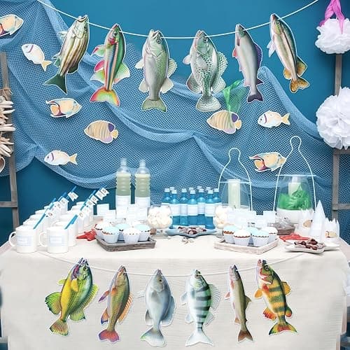 Abilat Gone Fishing Hanging Banner Fish Birthday Party Decorations for Kids Adults Bass Fishing Tournament Supplies Fish Themed Party Supplies Under The Sea Decor thumbnail 2