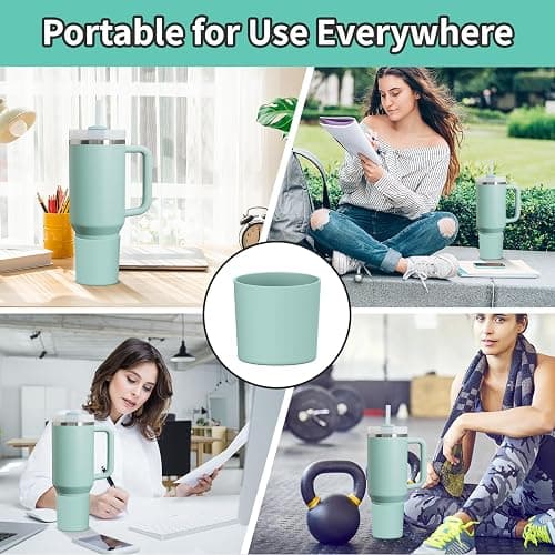 WUQID Higher Silicone Boot Compatible with Stanley Quencher H2.0 & IceFlow Flip & ProTour 40oz 30oz 20oz 14oz, Fit Same Diameter 14oz 20oz 30oz 40oz Tumbler Cups Anti-Slip Bottle Bottom Sleeve Cover thumbnail 9