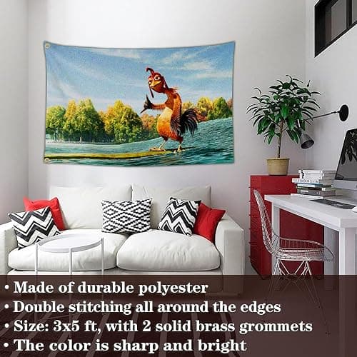 Cuiliqun Chicken Flag 3x5 Ft Funny Tapestry Flags for Bedroom Room Guys College Dorm Double Sided Cool Meme Flags Banners for Room Man Cave Wall Art Posters Decor thumbnail 3