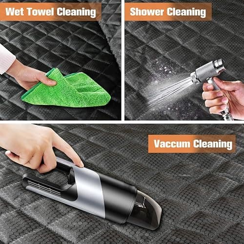 PETICON Waterproof Scratchproof Pet Bench Seat Covers for Cars, Trucks, SUVs, Nonslip Durable Back Seat Cover for Dogs, Washable Backseat Protection, Black thumbnail 7