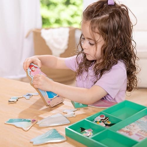 Melissa & Doug Disney Princess Ariel Magnetic Dress-Up Wooden Doll Pretend Play Set (30+ Pieces) thumbnail 3